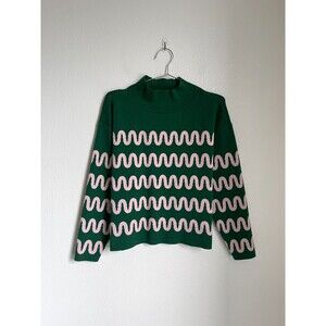 Maeve Anthropologie Carys Mock Neck Sweater in Green Size MEDIUM *READ*